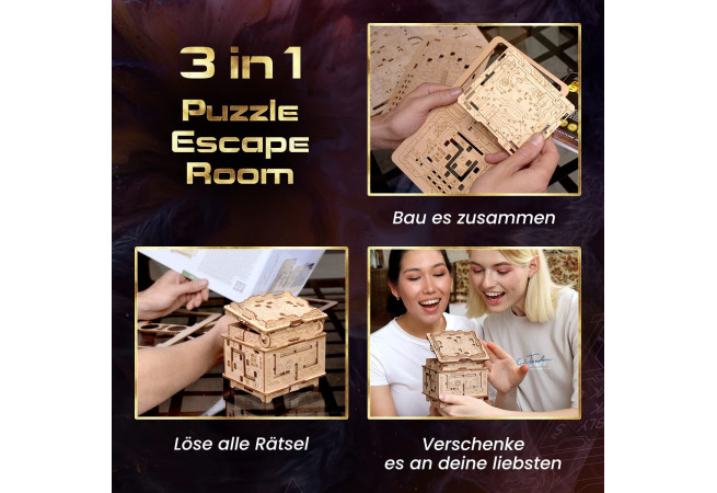 Fotos und Abbildungen von Orbital Box 3D Holzpuzzle Trio . ESC WELT.