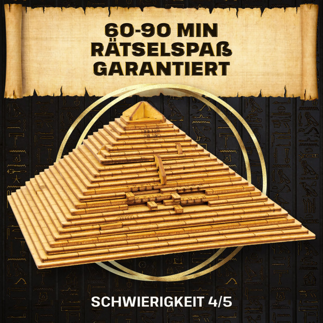 Fotos und Abbildungen von ESC WELT Quest Pyramide - Escape Room Spiel - Geschenke für Männer und Frauen - Holzpuzzle Erwachsene - 3D Puzzle Box Spiele aus Holz für Erwachsene - Geschenkbox Knobelspiel - Spiel Geschenke. ESC WELT.