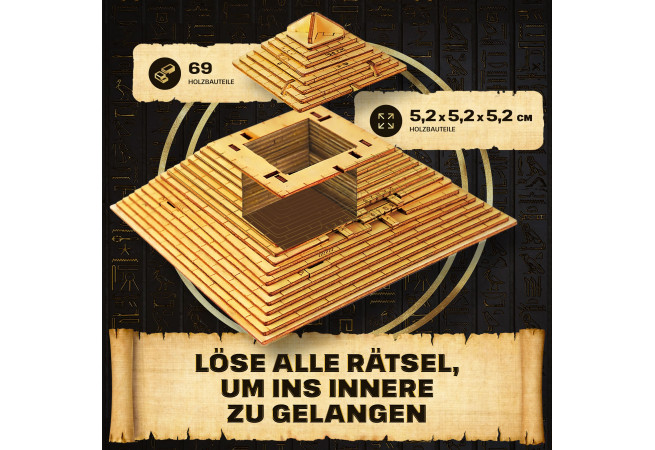 Fotos und Abbildungen von ESC WELT Quest Pyramide - Escape Room Spiel - Geschenke für Männer und Frauen - Holzpuzzle Erwachsene - 3D Puzzle Box Spiele aus Holz für Erwachsene - Geschenkbox Knobelspiel - Spiel Geschenke. ESC WELT.