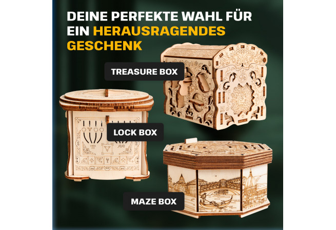 Fotos und Abbildungen von Holz Secretbox Twist. ESC WELT.