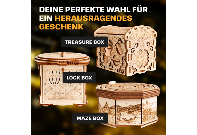 Fotos und Abbildungen von Holz Secretbox Schatz. ESC WELT.