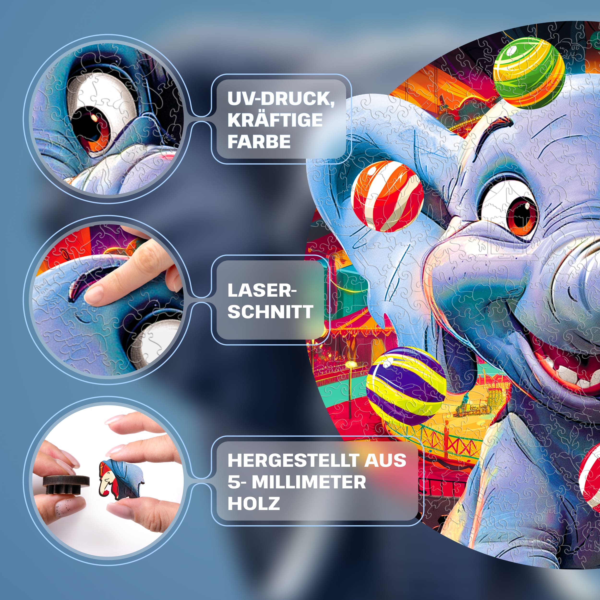 Fotos und Abbildungen von Funny Elephant  Puzzle 200 pieces. ESC WELT.