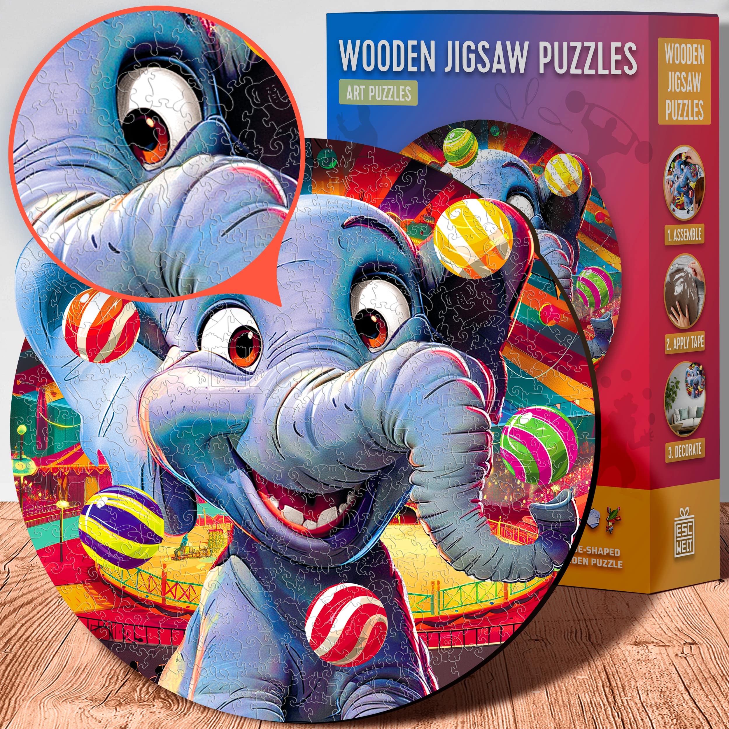Fotos und Abbildungen von Funny Elephant  Puzzle 200 pieces. ESC WELT.