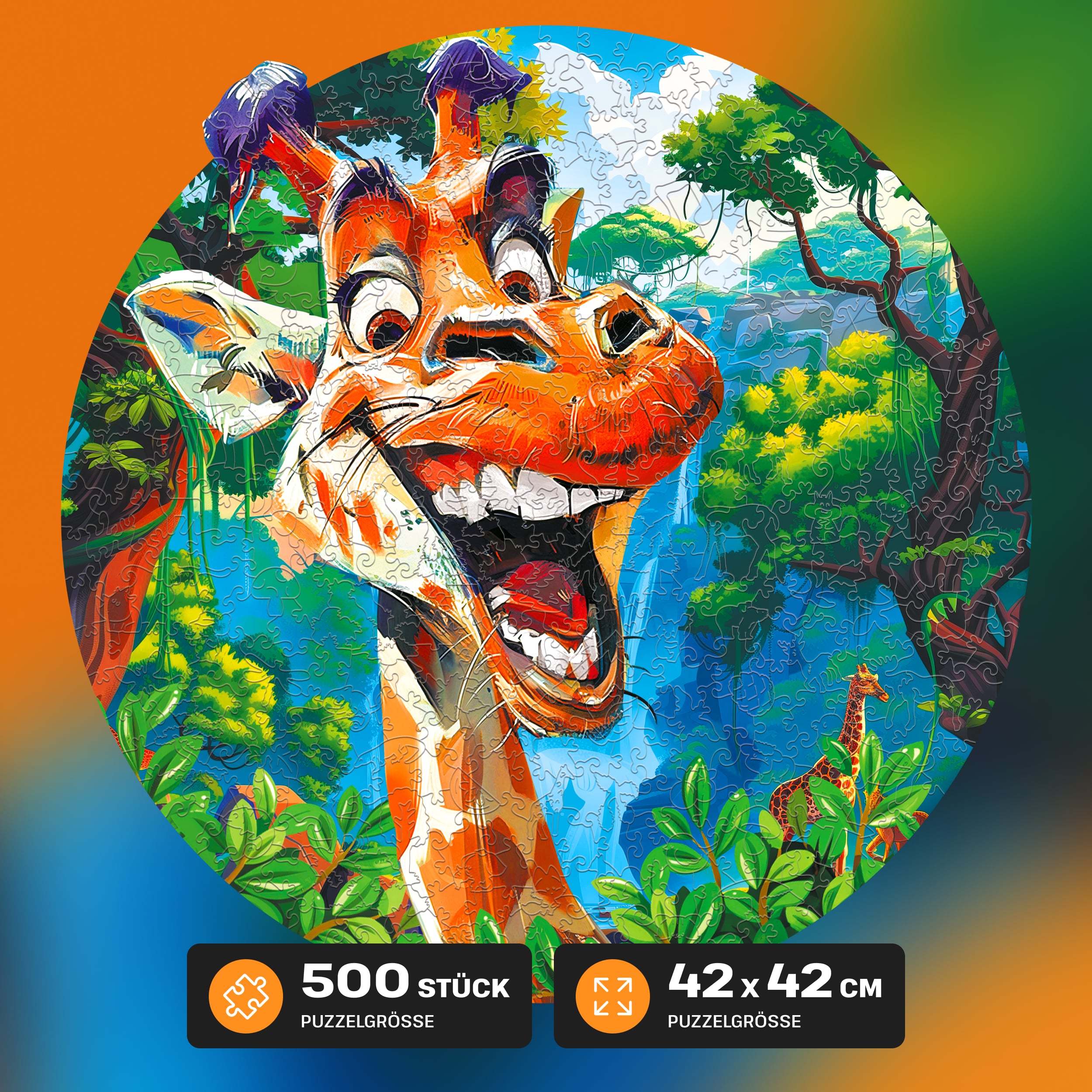 Fotos und Abbildungen von Funny Giraffe Puzzle 500 pieces. ESC WELT.