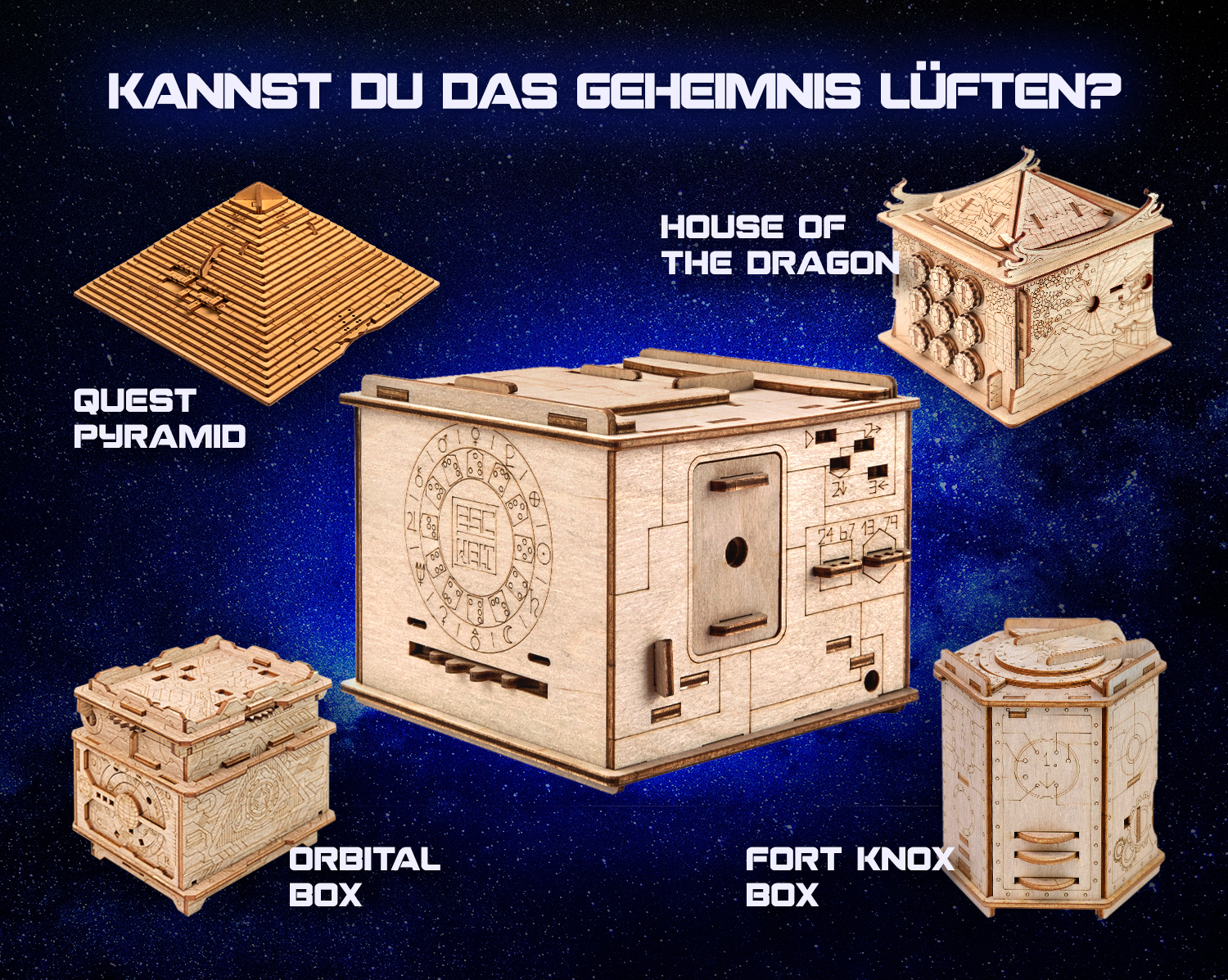 Fotos und Abbildungen von Space Box. ESC WELT.